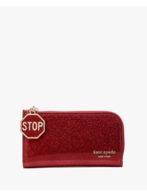 Detour Glitter Patent Leather Small Slim Bifold Wallet