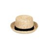 Ahoy Boater hat made of wheat straw with a black cotton ribbon band