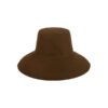 Brown cotton bucket hat with wide brim