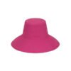 Fuchsia cotton bucket hat with wide brim and self-fabric ties