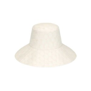 Holiday Bucket - Cotton Bucket Hat in Cream with lace pattern