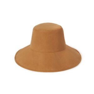 Tan Corduroy Holiday Bucket Hat with wide brim