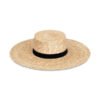 Mira Wide Boater straw hat with a black band, natural color