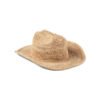 Raffia Cowboy hat in natural color, showcasing a wide brim and textured design.
