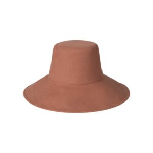 Summer Bucket - Clay Linen Bucket Hat with wide brim