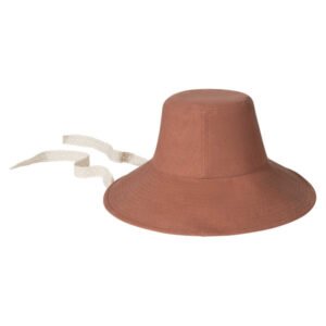 Summer Bucket hat in clay color with removable ties