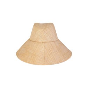 The Cove straw bucket hat in natural color, featuring a wide brim and dome shape.