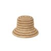 Mocha striped Inca Bucket hat made of raffia straw