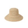 Wide-brimmed raffia straw Inca Sunhat in beige stripes