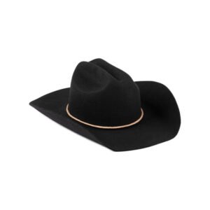 The Ridge - Black wool felt cowboy hat with interchangeable band and bronze rope detail