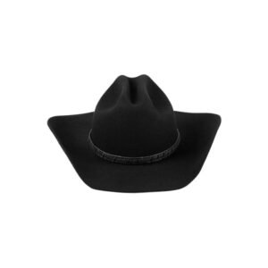 The Ridge - Black wool cowboy hat with interchangeable band and UPF 50+ protection