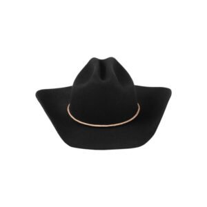 The Ridge - Black wool felt cowboy hat with interchangeable band and bronze rope detail