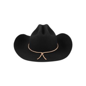 The Ridge - Black wool felt cowboy hat with interchangeable band and bronze rope detail